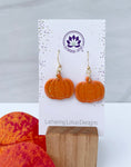 Pumpkin Earrings with Gold print