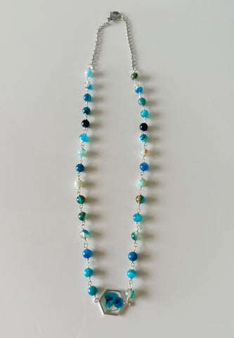 Turquoise Baby's Breathe Necklace