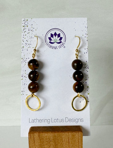 Tiered Tiger Eye Earrings