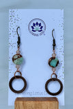 Turquoise & Copper Coin Bead Earrings