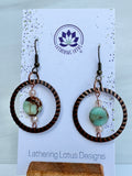 Turquoise & Copper Coin Bead Earrings