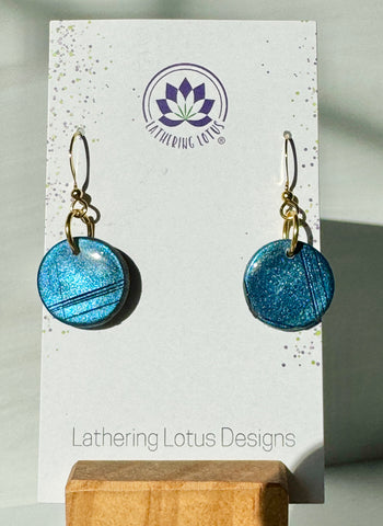 Blue Labradorite Polymer Clay Earrings