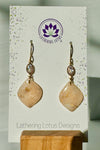 Watercolor Peach Agate Earrings