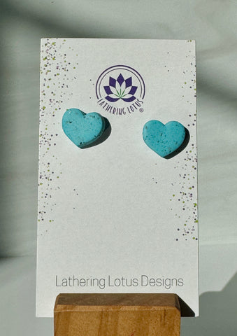 Turquoise Heart Stud Earrings