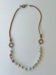 Leather and Agate Bead Necklace