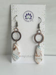 Copper Hoop and Marble Teardrop